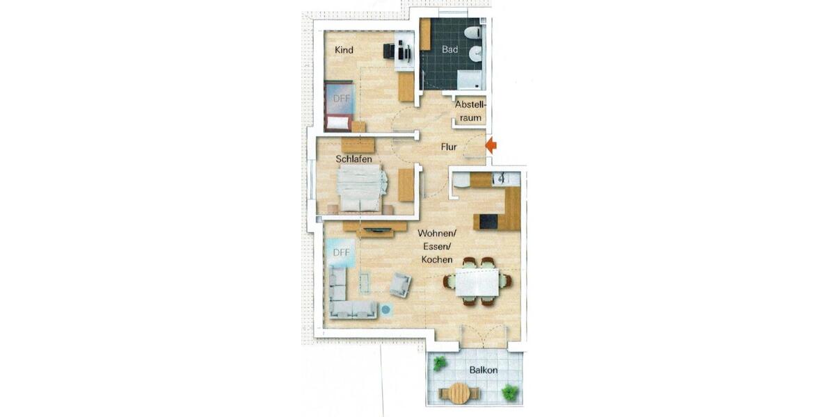 Dachgeschoßwohnung Roding - 3 Zimmer, 69 m&sup2;, 610&euro; | Angebot:24415669