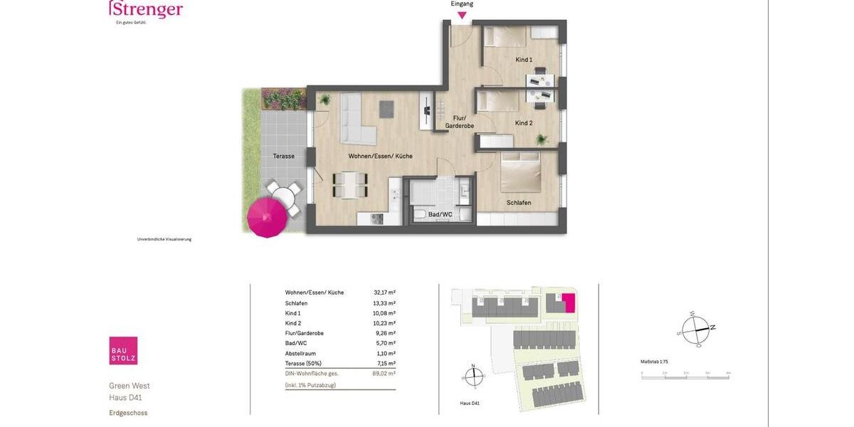 Erdgeschoßwohnung Augsburg Bärenkeller - 4 Zimmer, 89 m&sup2;, 1.570&euro; | Angebot:24820411