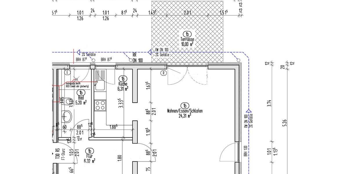 Terrassenwohnung Neunkirchen - 1 Zimmer, 45 m&sup2;, 430&euro; | Angebot:24980747