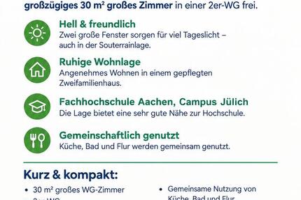 Wohnung Jülich - 3 Zimmer, 65 m&sup2;, 450&euro; | Angebot:27602956