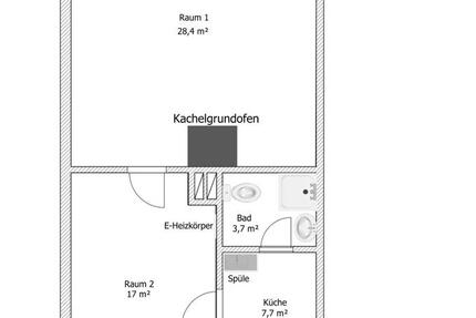 Wohnung Penzlin - 2 Zimmer, 56 m&sup2;, 220&euro; | Angebot:27638631