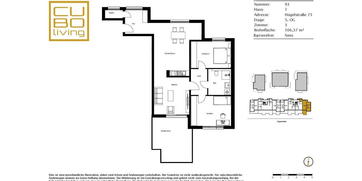 Etagenwohnung Darmstadt - 3 Zimmer, 106 m&sup2;, 1.560&euro; | Angebot:26676756