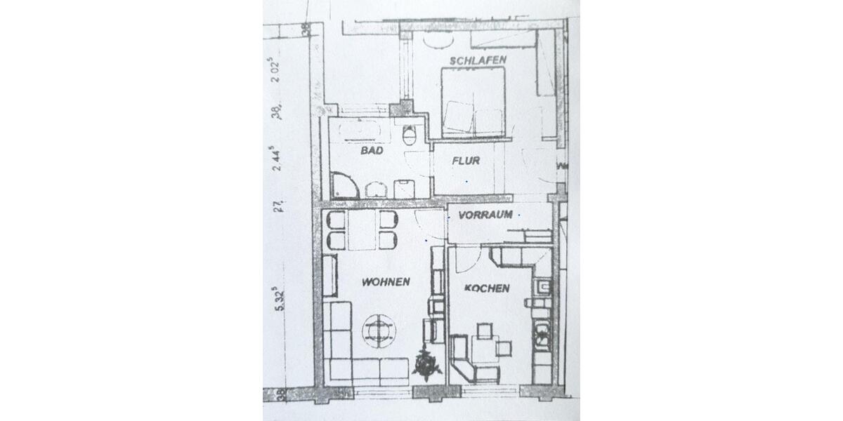 Etagenwohnung Oelsnitz (Erzgebirge) - 2 Zimmer, 62 m&sup2;, 340&euro; | Angebot:26130098