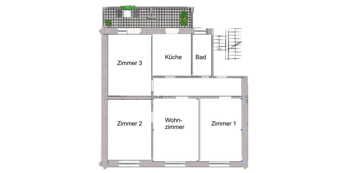 Etagenwohnung Düsseldorf / Bilk Bilk - 4 Zimmer, 94 m&sup2;, 1.800&euro; | Angebot:26723851