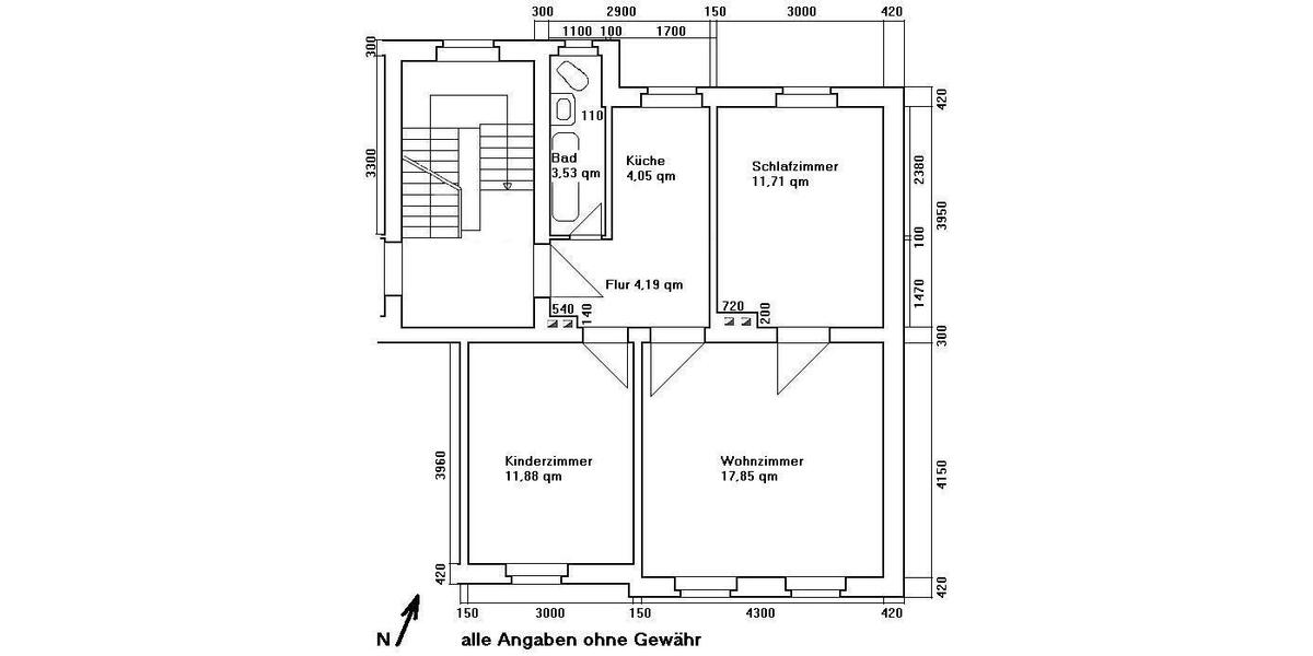 Erdgeschoßwohnung Braunsbedra - 3 Zimmer, 51 m&sup2;, 279&euro; | Angebot:25962102