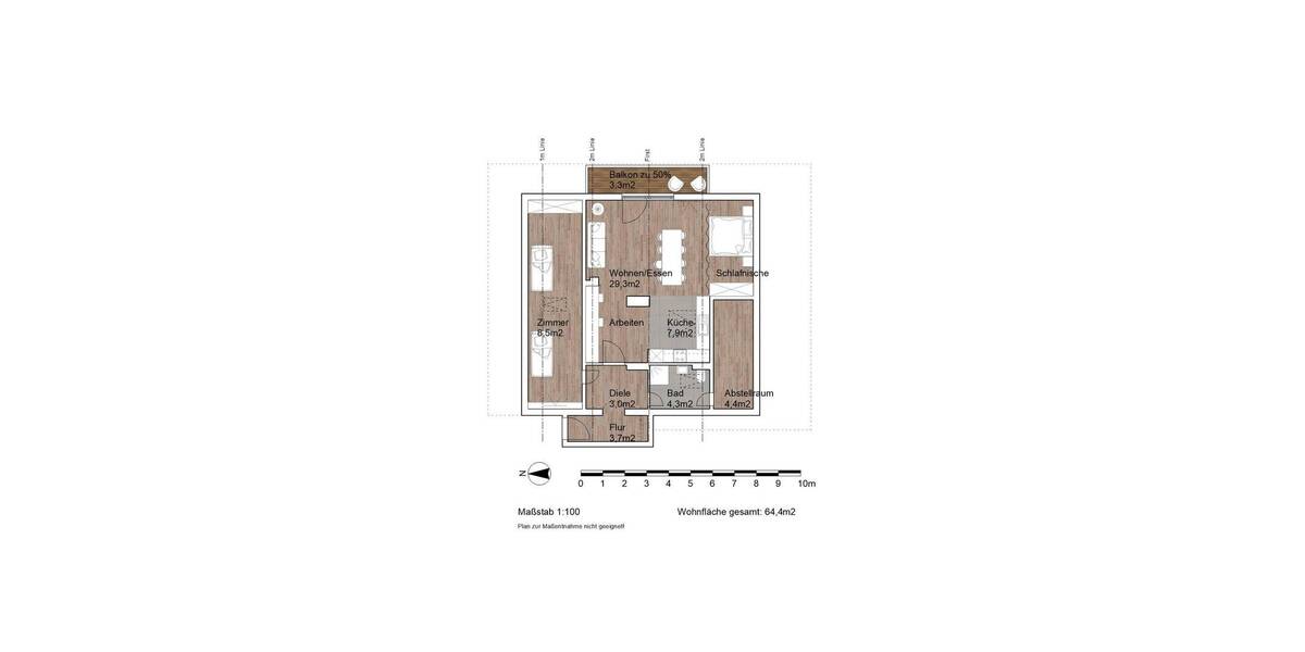 Etagenwohnung Bergen - 1 Zimmer, 64 m&sup2;, 890&euro; | Angebot:26743278