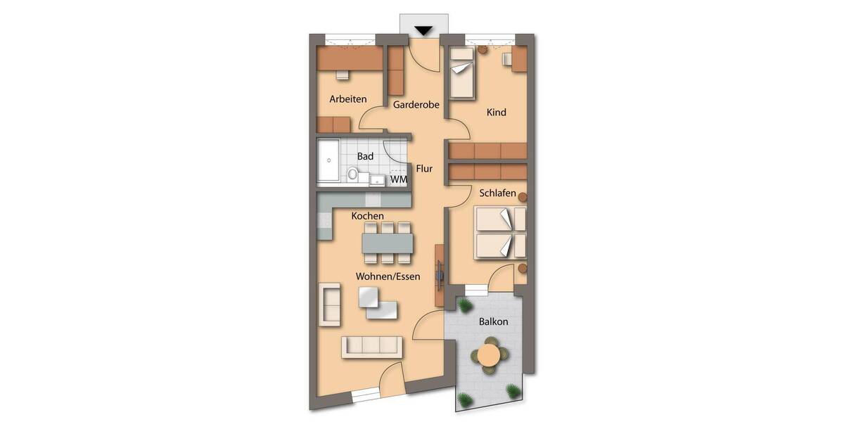 Etagenwohnung Seubersdorf - 3 Zimmer, 89 m&sup2;, 950&euro; | Angebot:26568839