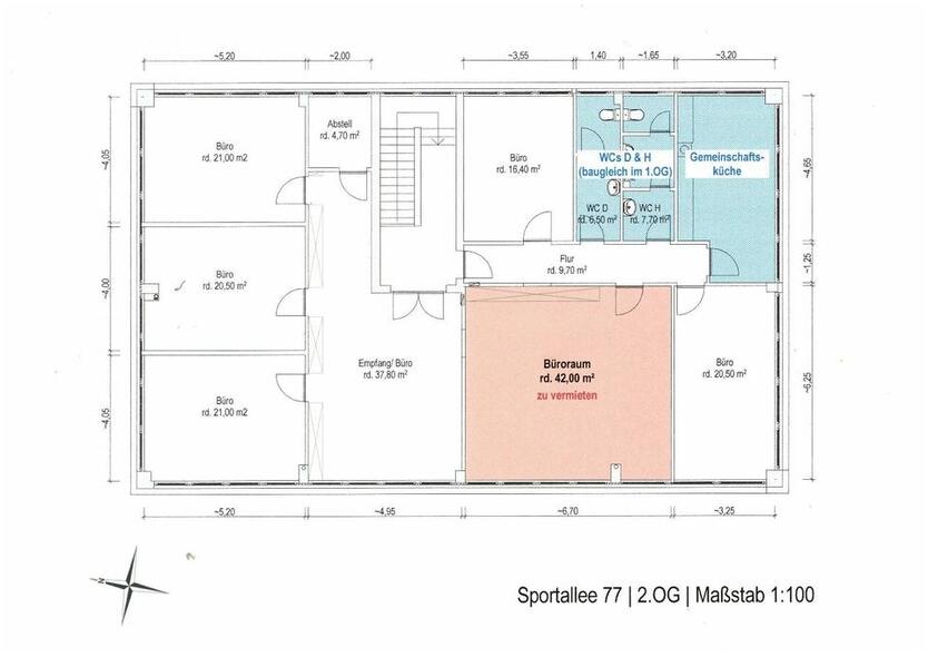Büroraum in Effizienzhaus, 42 m² zzgl. Küche & WC, Groß Borstel zimmer