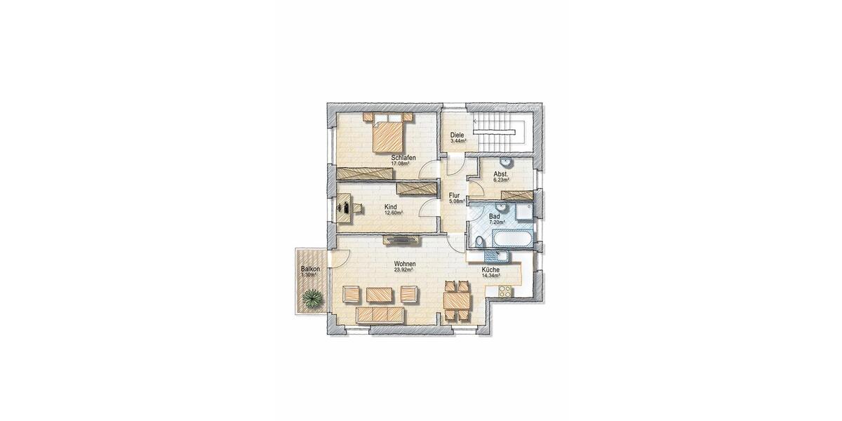 Etagenwohnung Wienhausen - 3 Zimmer, 88 m&sup2;, 1.000&euro; | Angebot:26601586