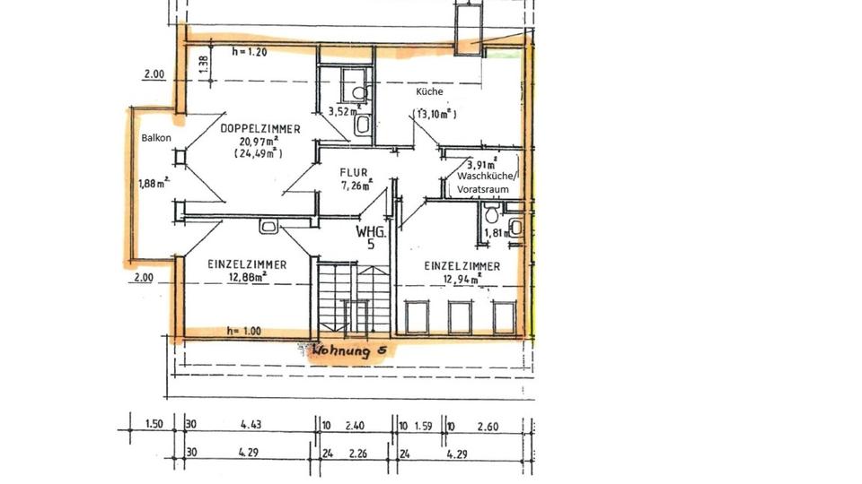 Dachgeschoßwohnung Holzminden - 3 Zimmer, 76 m&sup2;, 580&euro; | Angebot:24890453