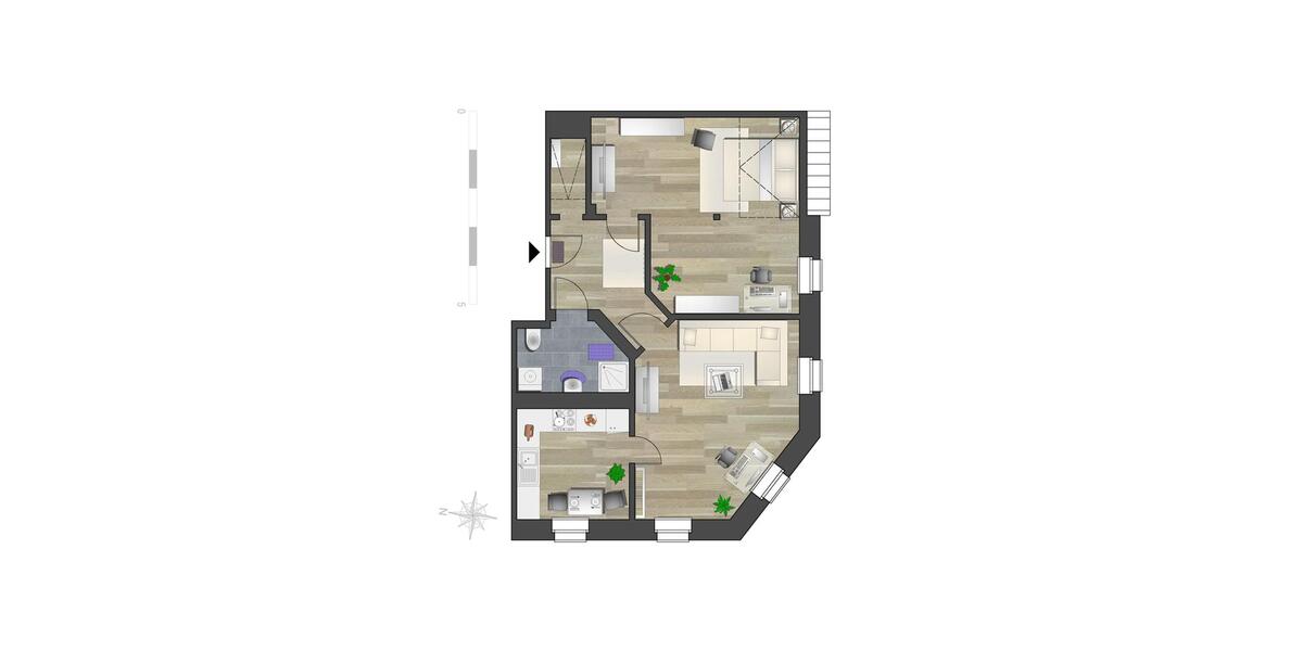 Dachgeschoßwohnung Chemnitz Kapellenberg - 2 Zimmer, 63 m&sup2;, 347&euro; | Angebot:26682194