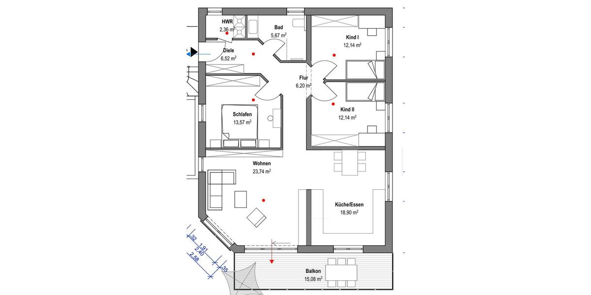 Etagenwohnung Göllheim - 4 Zimmer, 120 m&sup2;, 1.850&euro; | Angebot:24560480