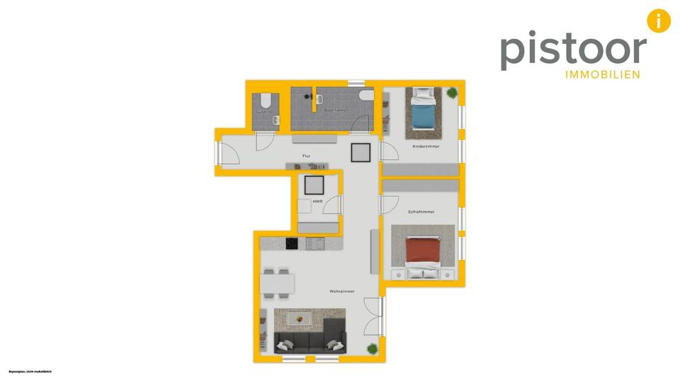 Dachgeschoßwohnung Westerstede - 3 Zimmer, 84 m&sup2;, 970&euro; | Angebot:26373259