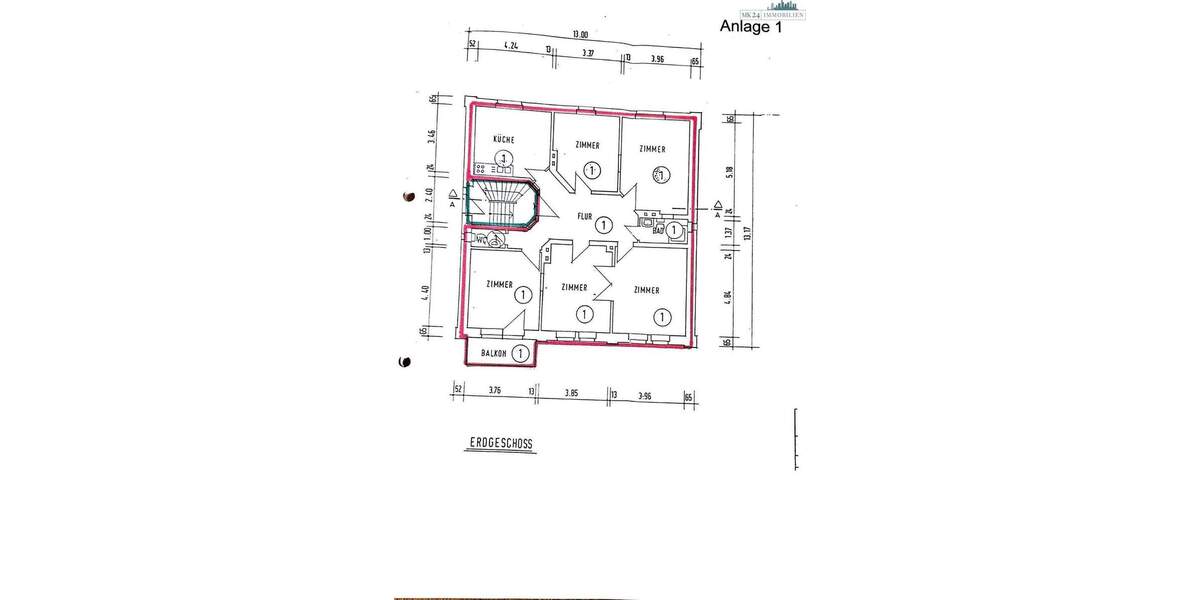 Gewerbeobjekt Gießen Schlangenzahl - 6 Zimmer, 130 m&sup2;, 1.950&euro; | Angebot:25681387