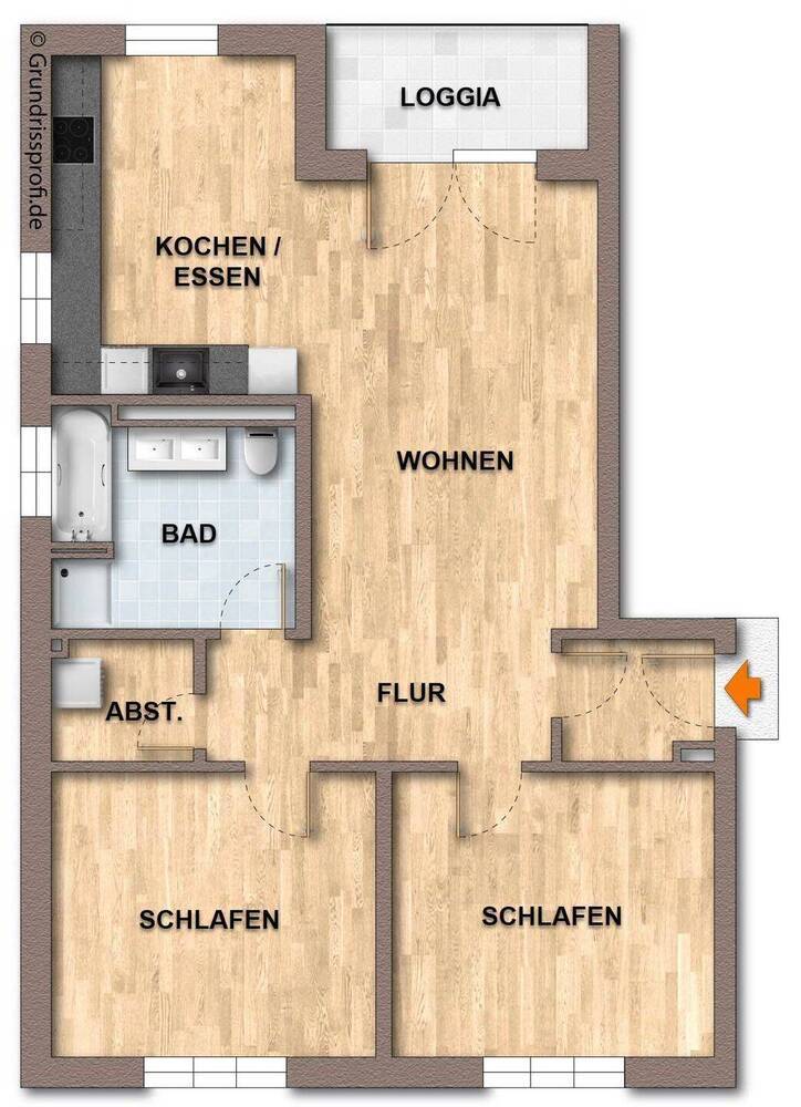 Waldramer Gärten - 3-Zimmer-Wohnung mit Loggia