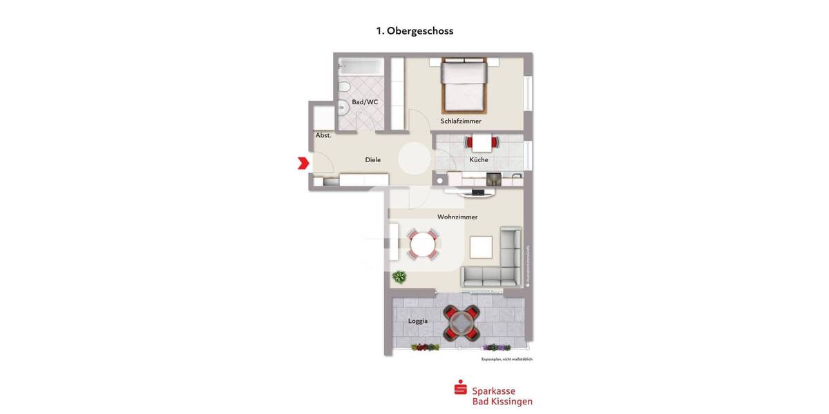 Etagenwohnung Bad Kissingen - 2 Zimmer, 67 m&sup2;, 610&euro; | Angebot:26787540