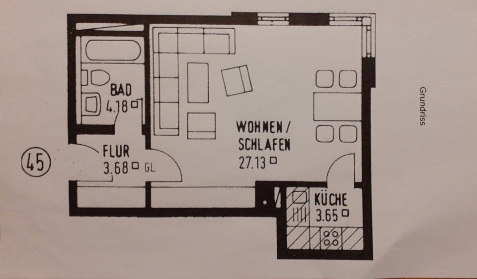 Schöne 1 Zimmer-Küche-Bad Wohnung in Königsbrunn incl. TG 1 zimmer
