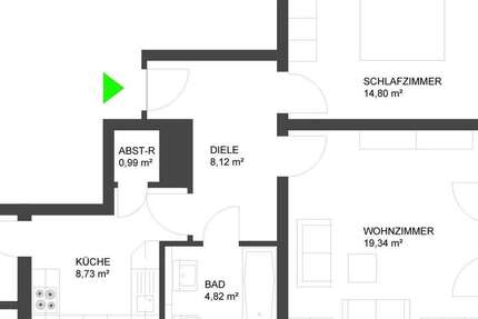 Wohnung Gießen - 2 Zimmer, 60 m&sup2;, 800&euro; | Angebot:27071424