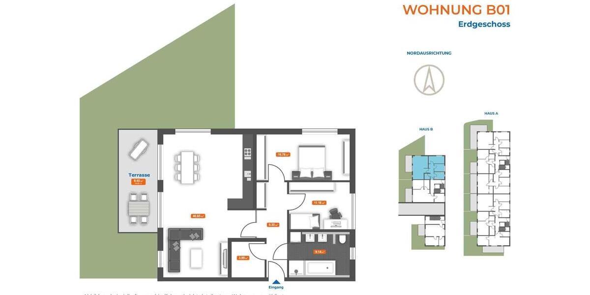 Erdgeschoßwohnung Straubing - 3 Zimmer, 106 m&sup2;, 1.370&euro; | Angebot:26636170
