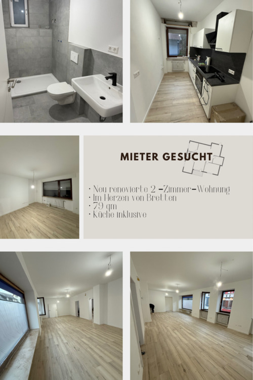 Renovierte 2-Zimmer-Wohnung im Zentrum von Bretten – Erstbezug