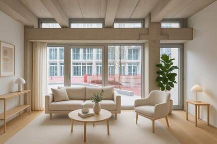 Stilvoll wohnen: Helle Wohnung mit Designküche, bodentiefen Fenstern und Gemeinschaftsangeboten 3 zimmer