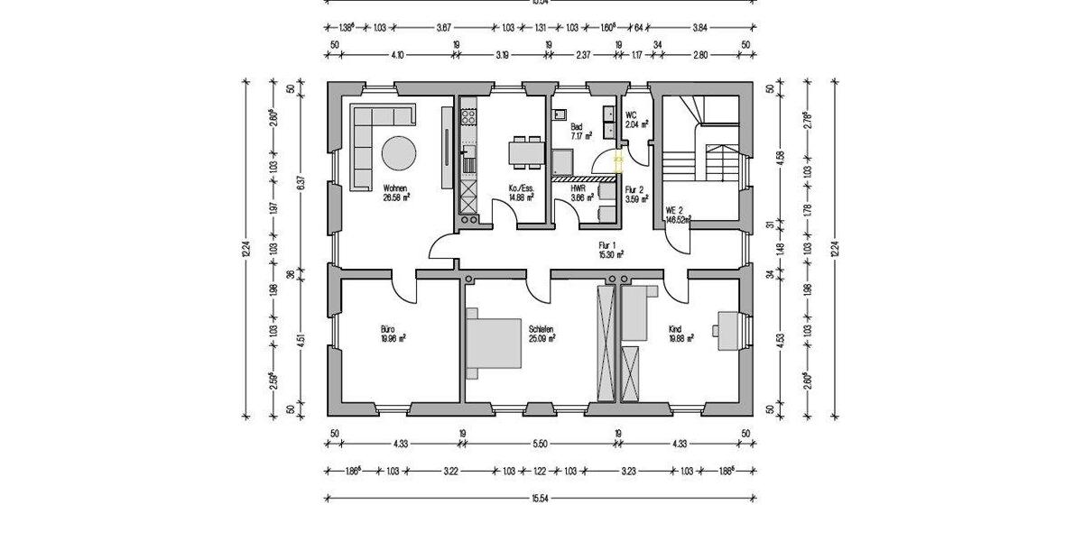 Etagenwohnung Straubing - 4 Zimmer, 143 m&sup2;, 1.200&euro; | Angebot:26006497
