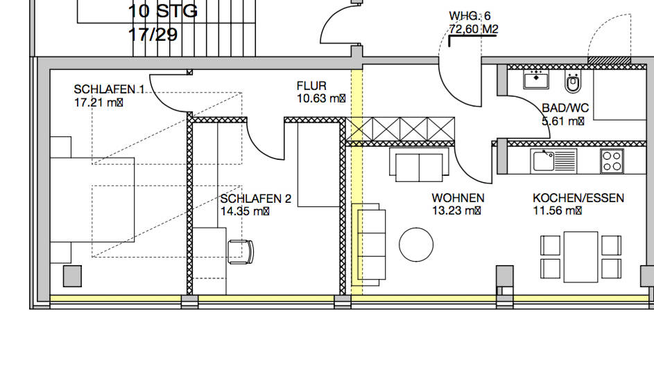 Etagenwohnung Passau Haidenhof-Nord - 3 Zimmer, 72 m&sup2;, 750&euro; | Angebot:26345122
