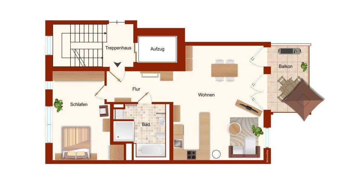 Etagenwohnung Fürth Südstadt - 2 Zimmer, 77 m&sup2;, 1.075&euro; | Angebot:25779742