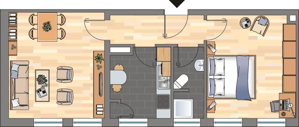 Etagenwohnung Kiel Gaarden-Ost - 2 Zimmer, 45 m&sup2;, 449&euro; | Angebot:26672364