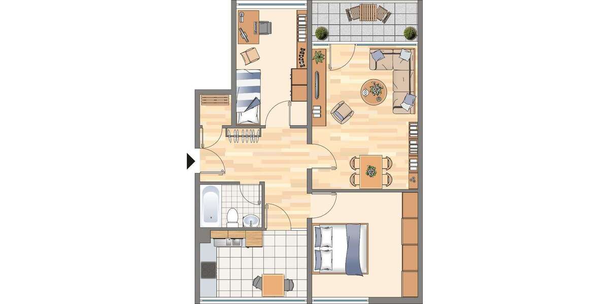 Etagenwohnung Dortmund Hörde - 3 Zimmer, 73 m&sup2;, 386&euro; | Angebot:26607417