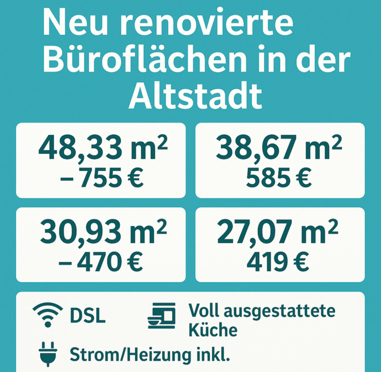 Moderne Büros zu mieten Altstadt von Villingen ab 419 €