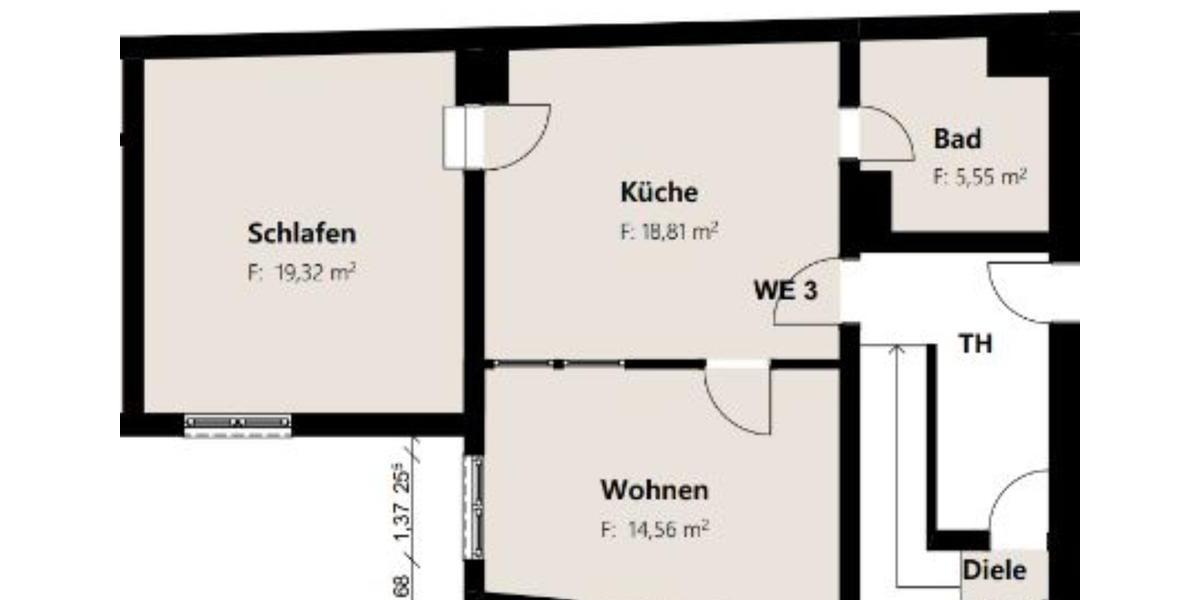 Etagenwohnung Marburg Cappel - 2 Zimmer, 58 m&sup2;, 850&euro; | Angebot:25049877
