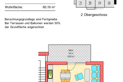 Wohnung Memmingen - 2 Zimmer, 60 m&sup2;, 995&euro; | Angebot:24428047
