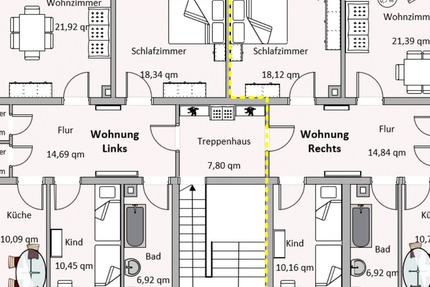 Wohnung Bad Brückenau - 3 Zimmer, 82 m&sup2;, 615&euro; | Angebot:24816660