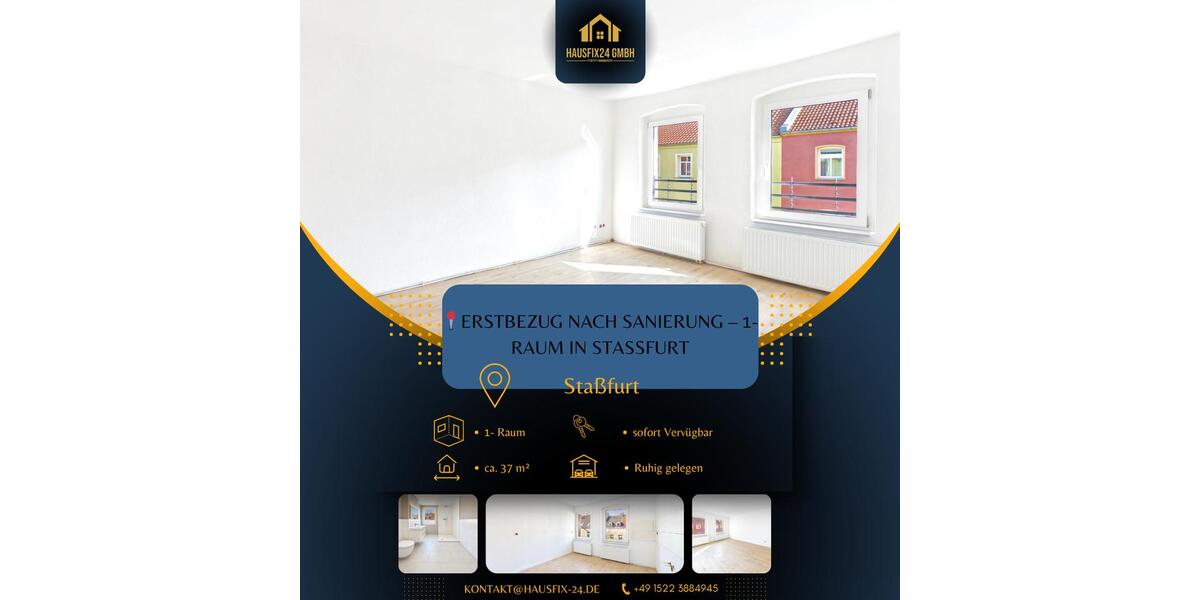 Etagenwohnung Staßfurt - 1 Zimmer, 37 m&sup2;, 270&euro; | Angebot:26692669