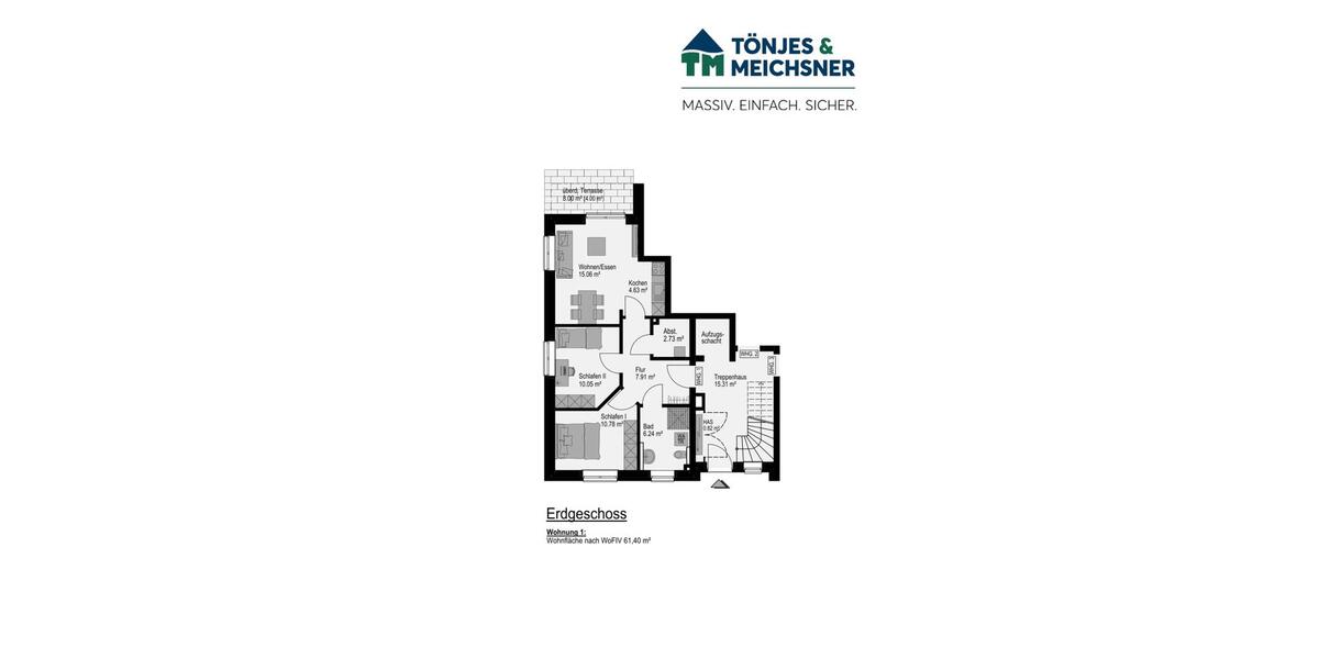 Etagenwohnung Rastede - 3 Zimmer, 60 m&sup2;, 875&euro; | Angebot:26545064