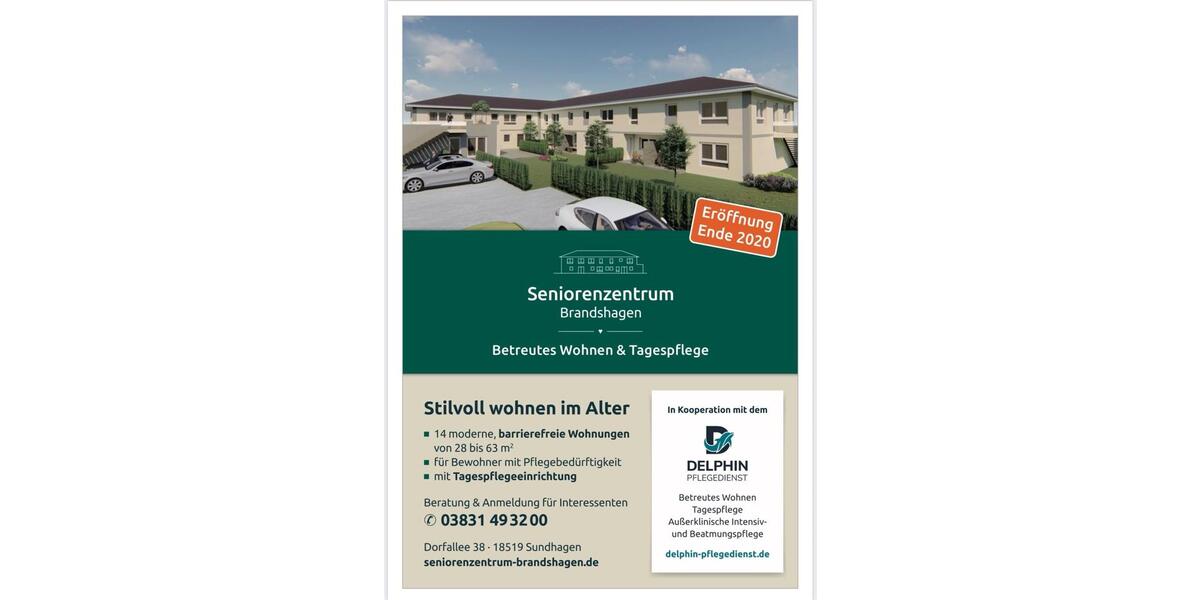 Etagenwohnung Sundhagen - 2 Zimmer, 40 m&sup2;, 520&euro; | Angebot:23631622