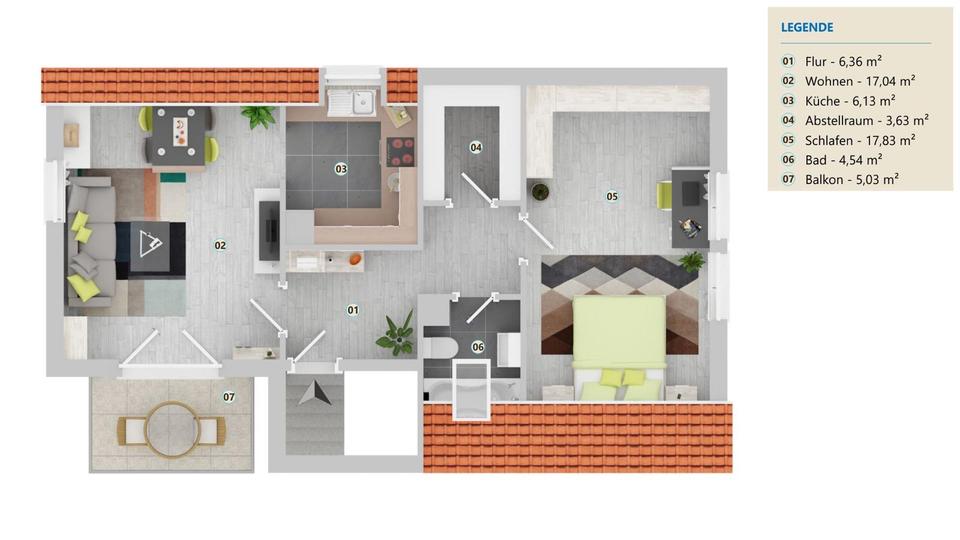 Dachgeschoßwohnung Seckach - 2 Zimmer, 70 m&sup2;, 500&euro; | Angebot:24751540