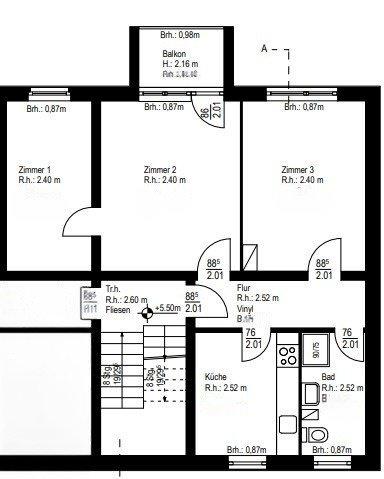 Etagenwohnung Rosenow - 3 Zimmer, 68 m&sup2;, 360&euro; | Angebot:26271589