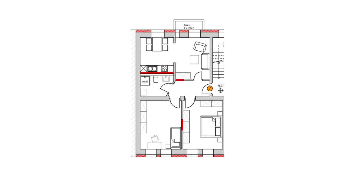 Etagenwohnung Stralsund Frankenvorstadt - 3 Zimmer, 68 m&sup2;, 650&euro; | Angebot:26486817