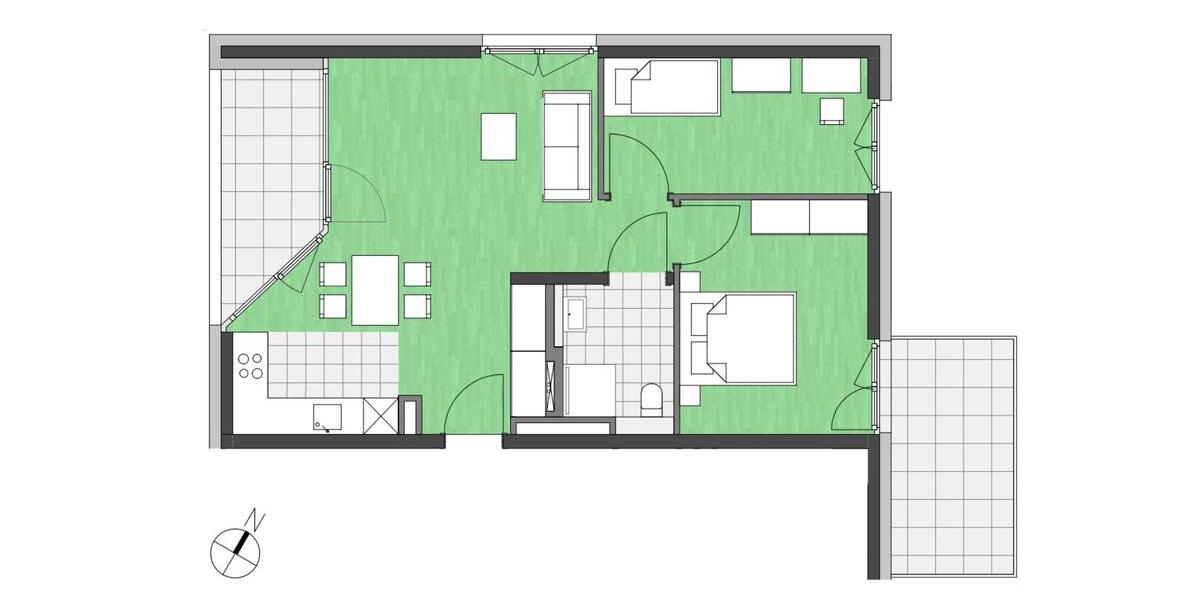 Etagenwohnung Singen (Hohentwiel) - 3 Zimmer, 64 m&sup2;, 1.490&euro; | Angebot:25047418
