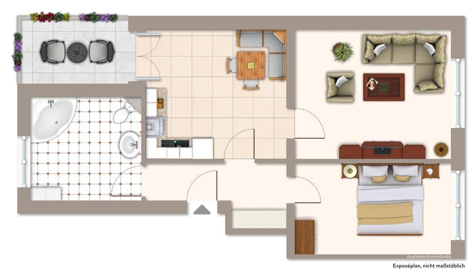 Etagenwohnung Gelsenkirchen Gelsenkirchen-Mitte - 2 Zimmer, 61 m&sup2;, 549&euro; | Angebot:26619392