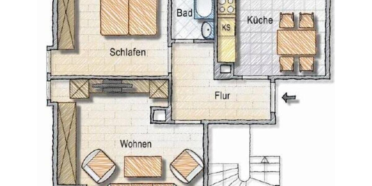 Dachgeschoßwohnung Esslingen am Neckar - 2 Zimmer, 49 m&sup2;, 900&euro; | Angebot:24612224