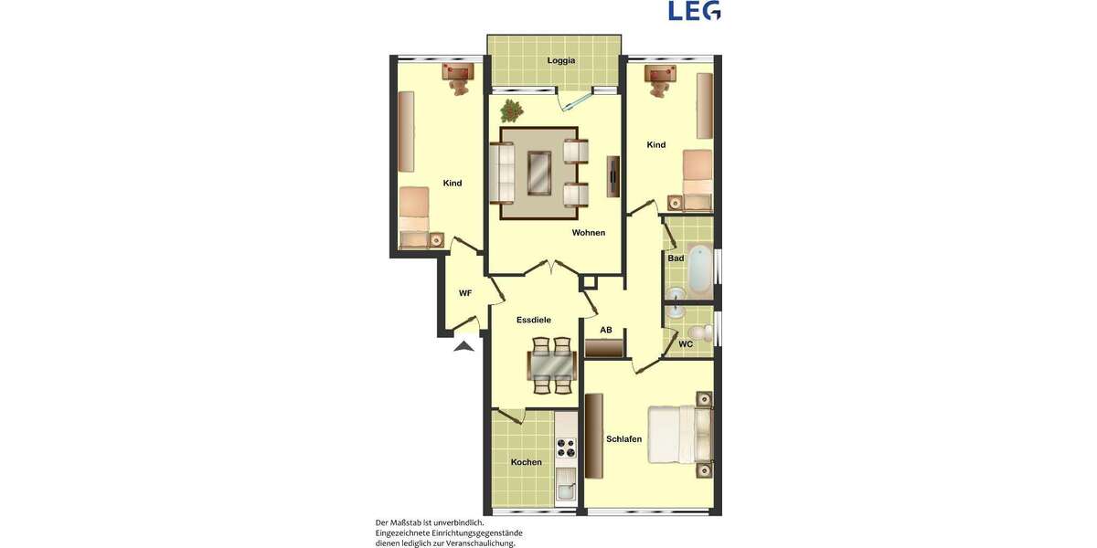 Etagenwohnung Münster Angelmodde-Waldsiedlung - 4 Zimmer, 90 m&sup2;, 887&euro; | Angebot:27067206