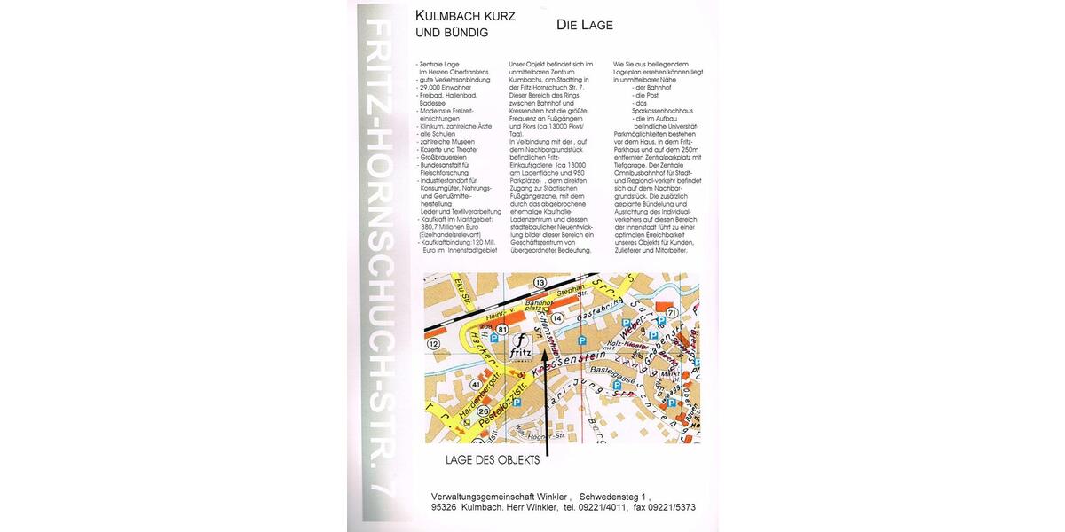 Gewerbeobjekt Kulmbach Blaich - 1.380&euro; | Angebot:25049079