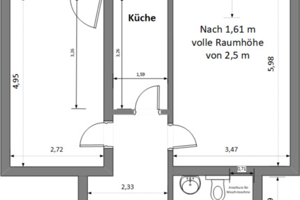 Vermietung 50 m², 2 Zi, K, D, Bad, Balkon, Keller und TG Platz 2 zimmer