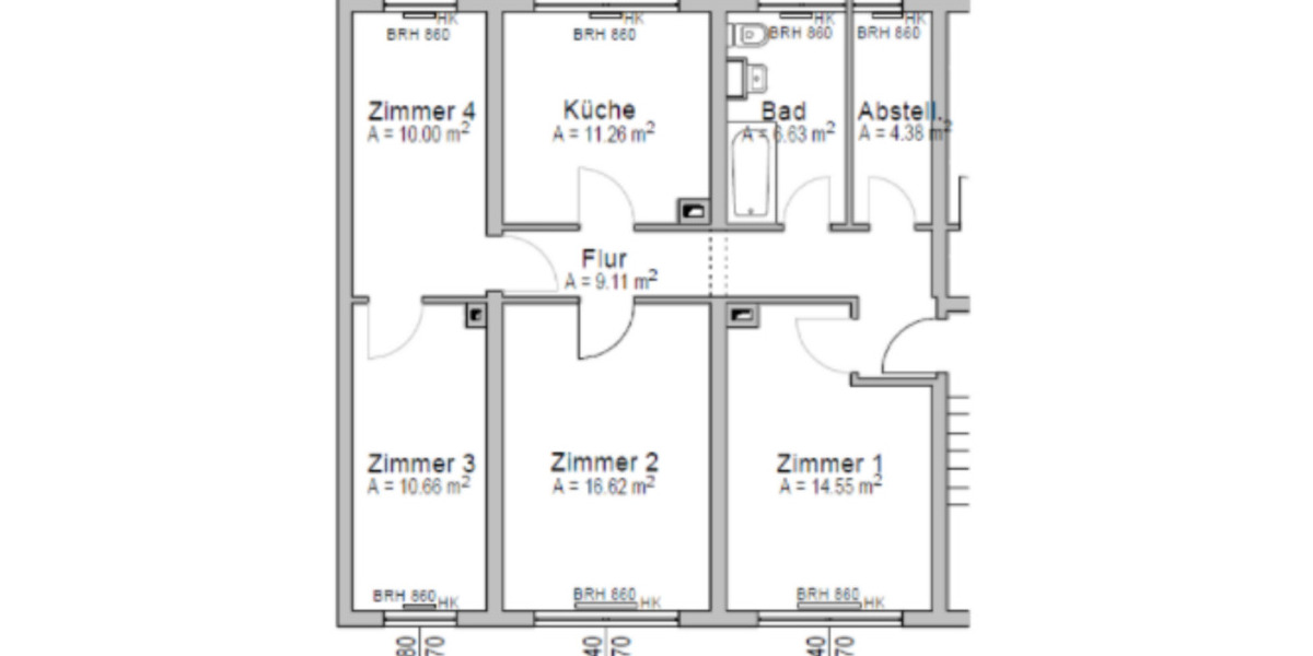 Etagenwohnung Ostrau - 4 Zimmer, 81 m&sup2;, 487&euro; | Angebot:23297204