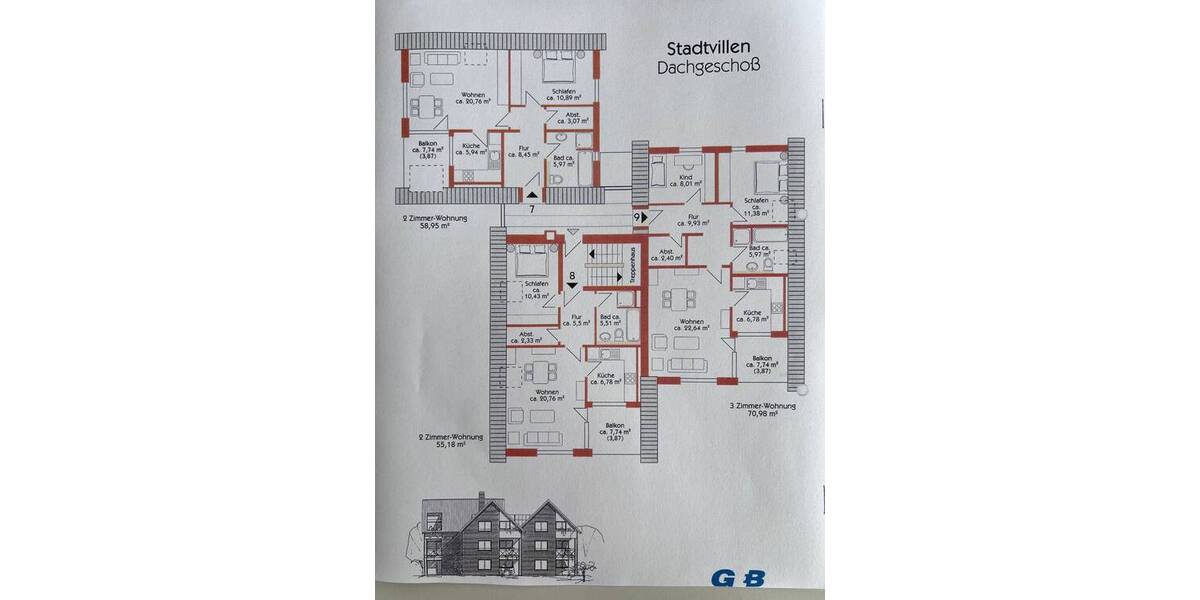 Etagenwohnung Wismar Dargetzow - 3 Zimmer, 71 m&sup2;, 852&euro; | Angebot:26805347