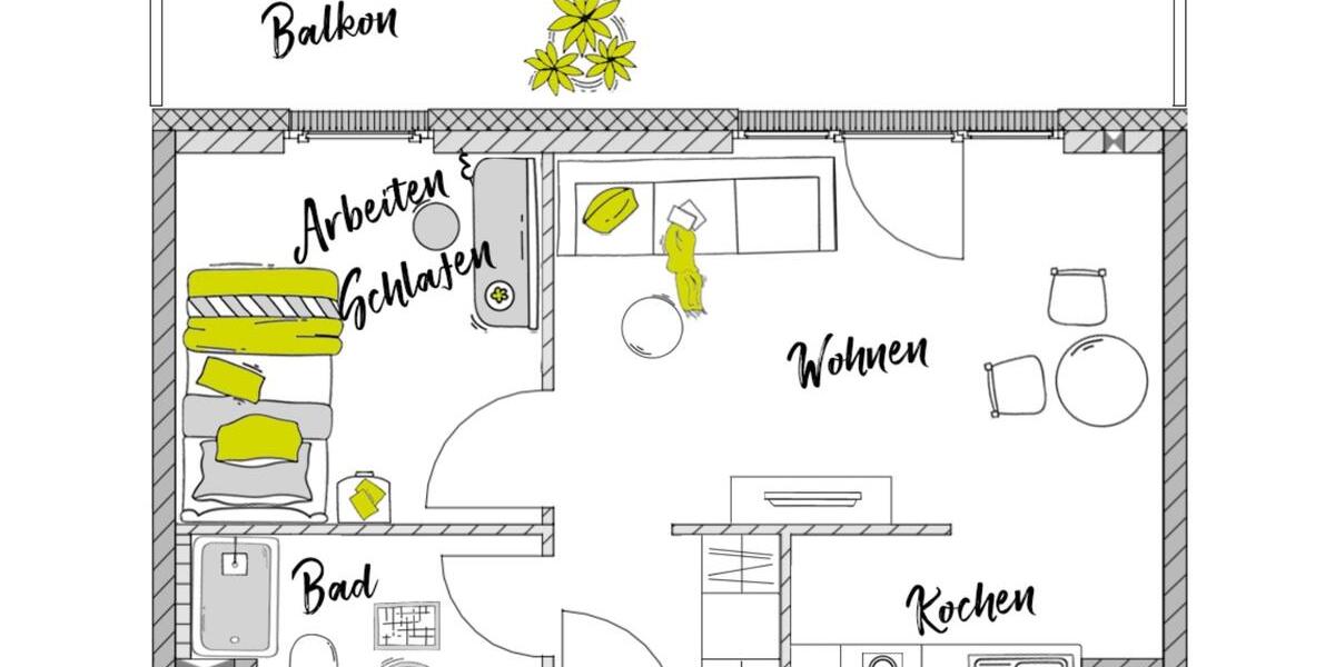 Einfamilienhaus Nürnberg Hasenbuck - 1 Zimmer, 37 m&sup2;, 708&euro; | Angebot:25756824