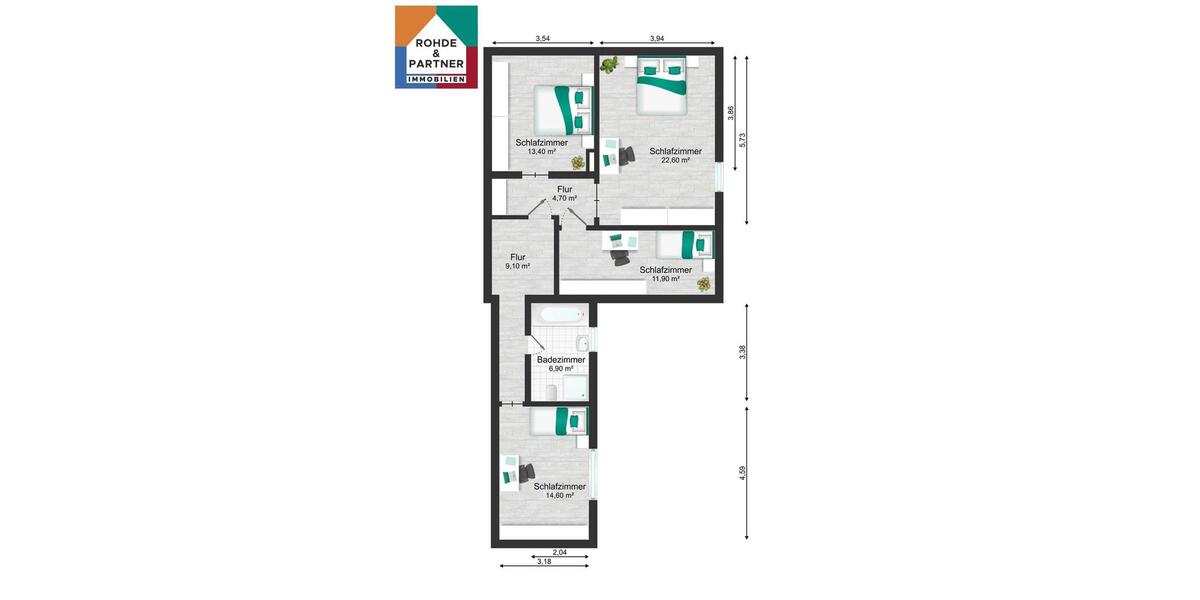 Doppelhaushälfte Oebisfelde-Weferlingen Weferlingen - 5 Zimmer, 54 m&sup2;, 825&euro; | Angebot:23846548